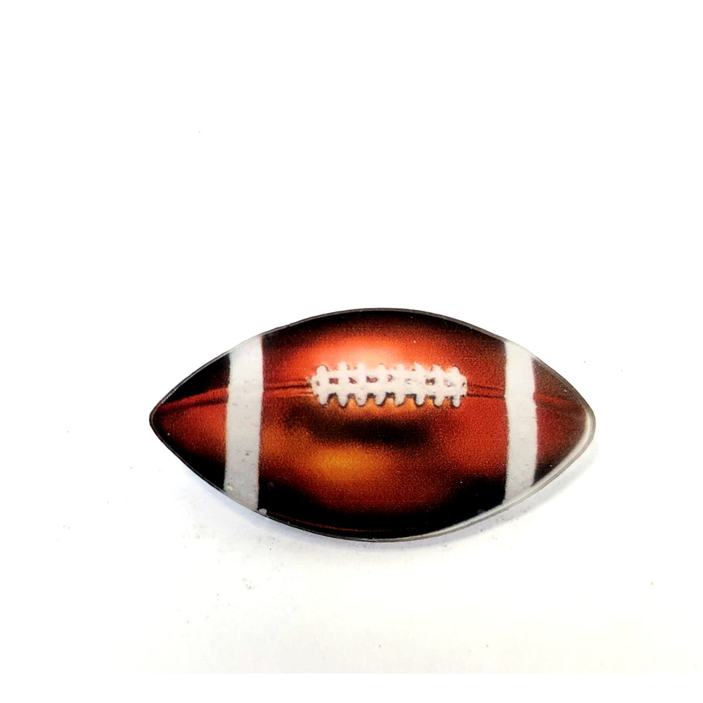 American Football Lapel Pin Brown White Sports Brooch Plastic Game Day Gift New